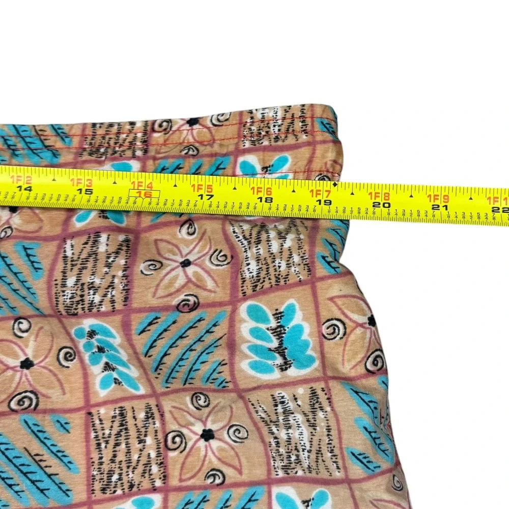 Vintage 90s Pacific Scene Patterned Multicolor Swimming Trunks Men's Medium